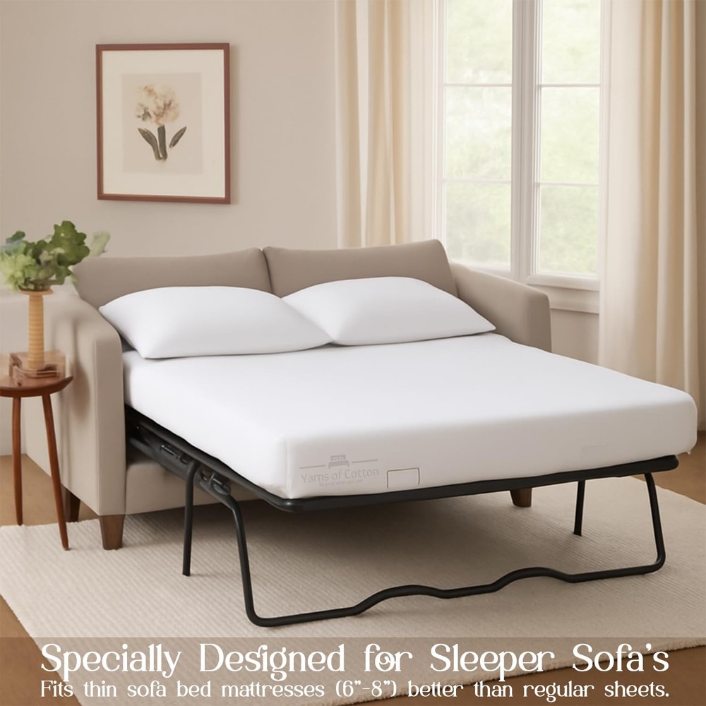 Sleeper Sofa Bed Set 4 PC's Sleeper Sofa 100% Brushed Microfiber Bedsheet, Ul...