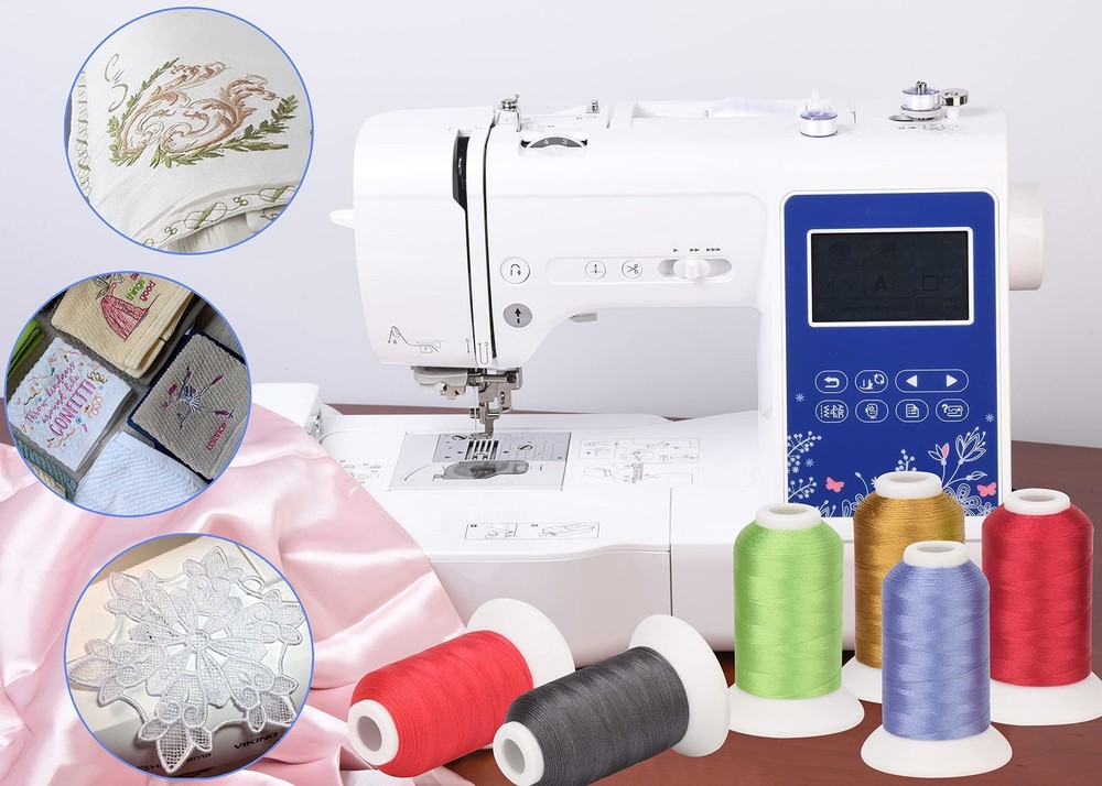 63 Colors Polyester with Brother Embroidery Machine Thread Kit 40 Weight with...