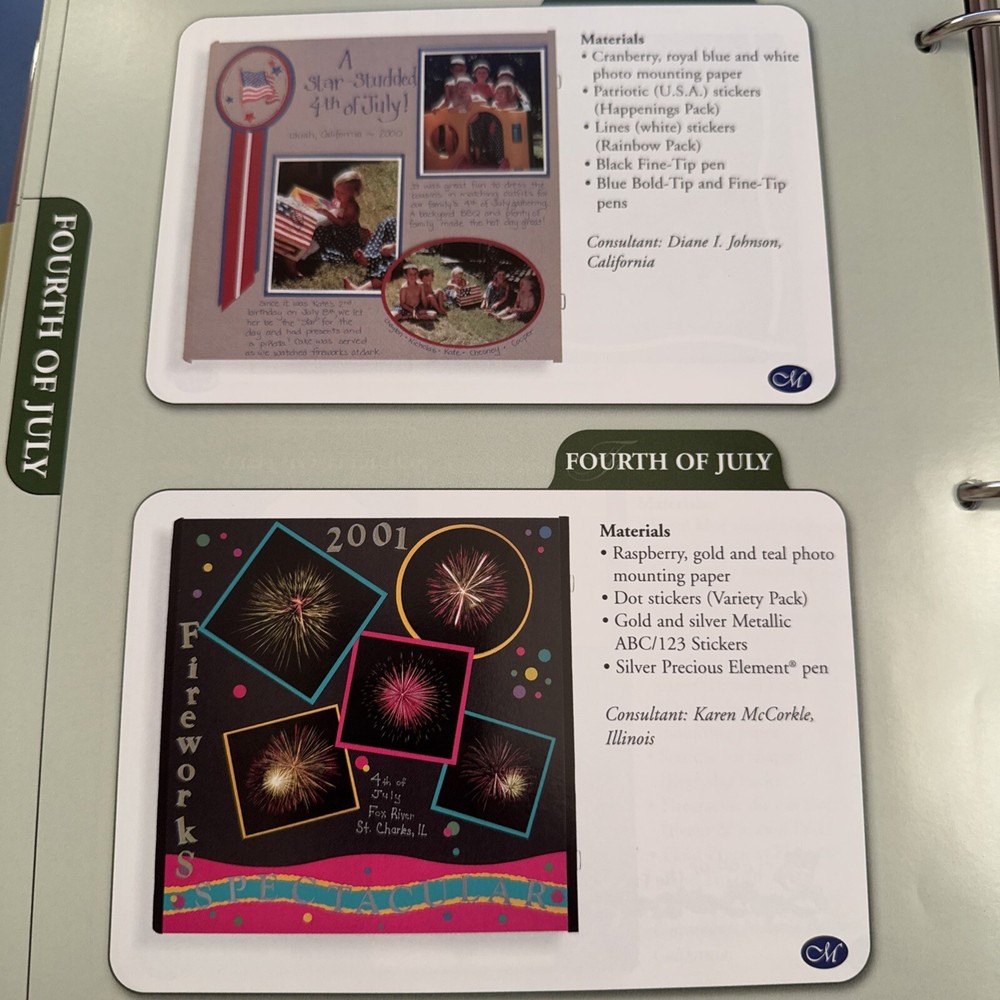 Creative Memories CM BLUE PAGE PATTERNS ORGANIZER BINDER FILLED OVER 200 PAGES