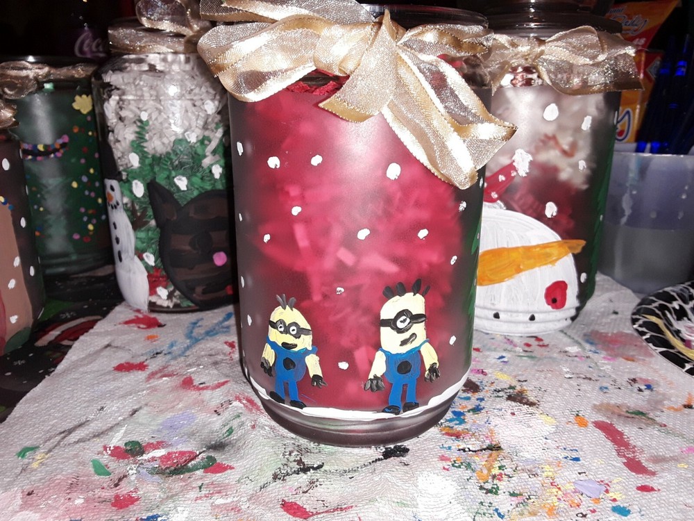 Hand Painted Glass Jars