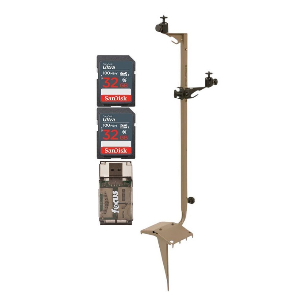 Stealth Cam Adjustable Multi Pivot Mounting Post Card Reader Bundle Hunting