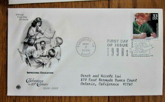 TEACHERS IMPROVING EDUCATION 1990s  CTC  2000 FDC PCS CACHET  VF