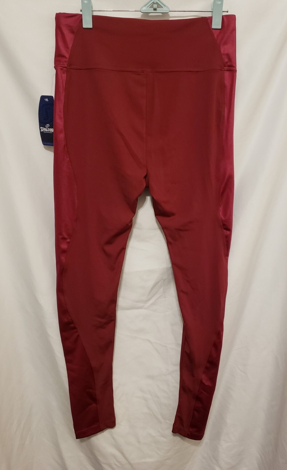 SPALDING Leggings Women Large Red Plum Pull On Ankle Length Yoga Athletic
