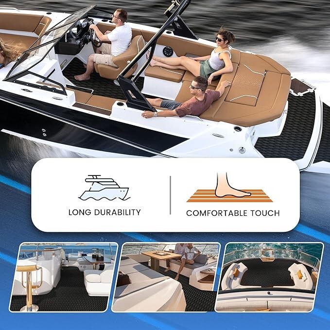 94''x35" EVA Foam Boat Decking Sheet Mat Teak Marine Yacht Flooring Paddle Pad