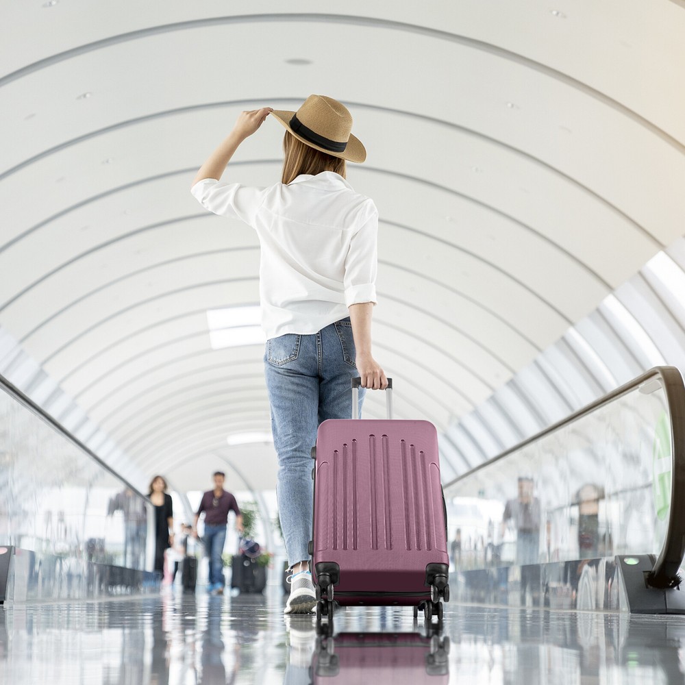 Curved Vertical Stripes 4-in-1 Trolley Case Violet