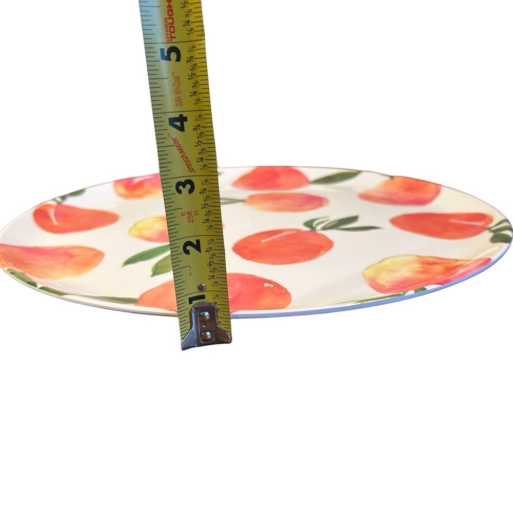 2 Melamine Platter 14” Watercolor Peach Lightweight Durable Stackable Tableware