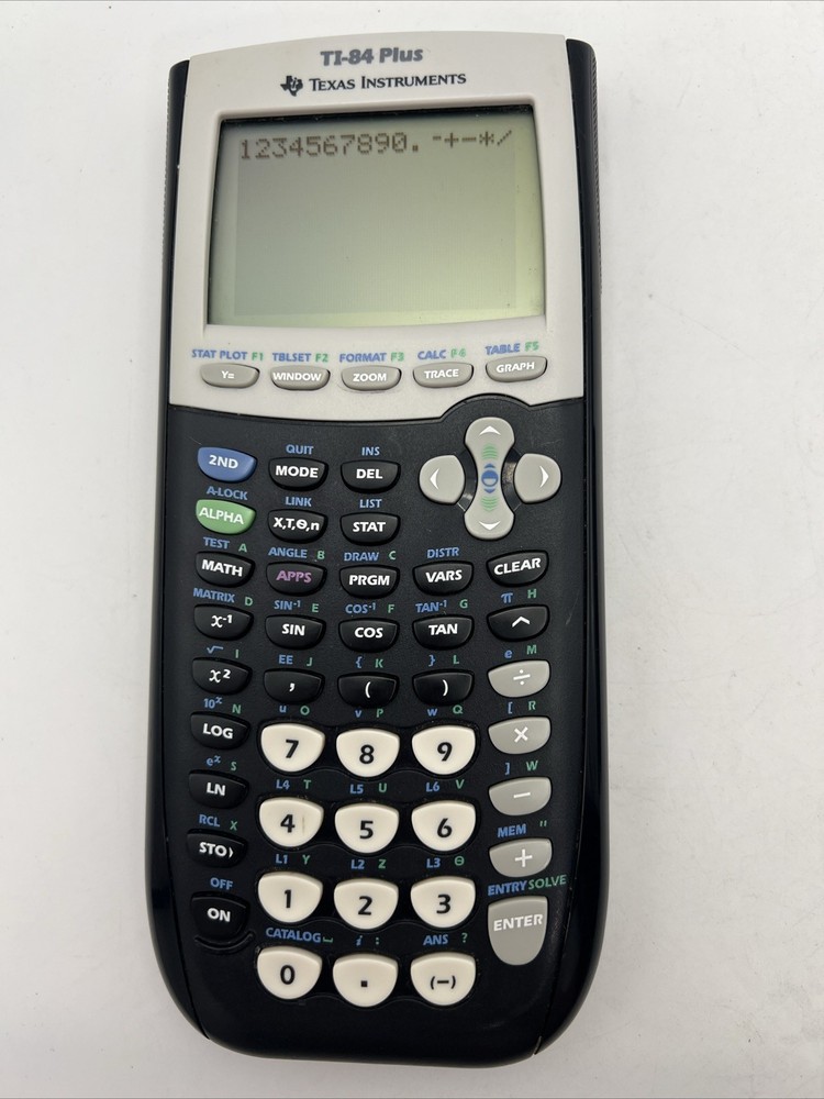 Texas Instruments TI-84 Plus Graphing Calculator Black with Cover & Case WORKING