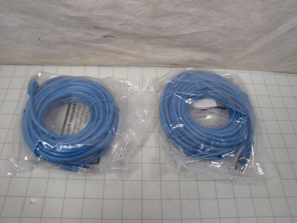 2-pack Cat5e STP Booted Patch Cable 350MHz 35ft Each NEW