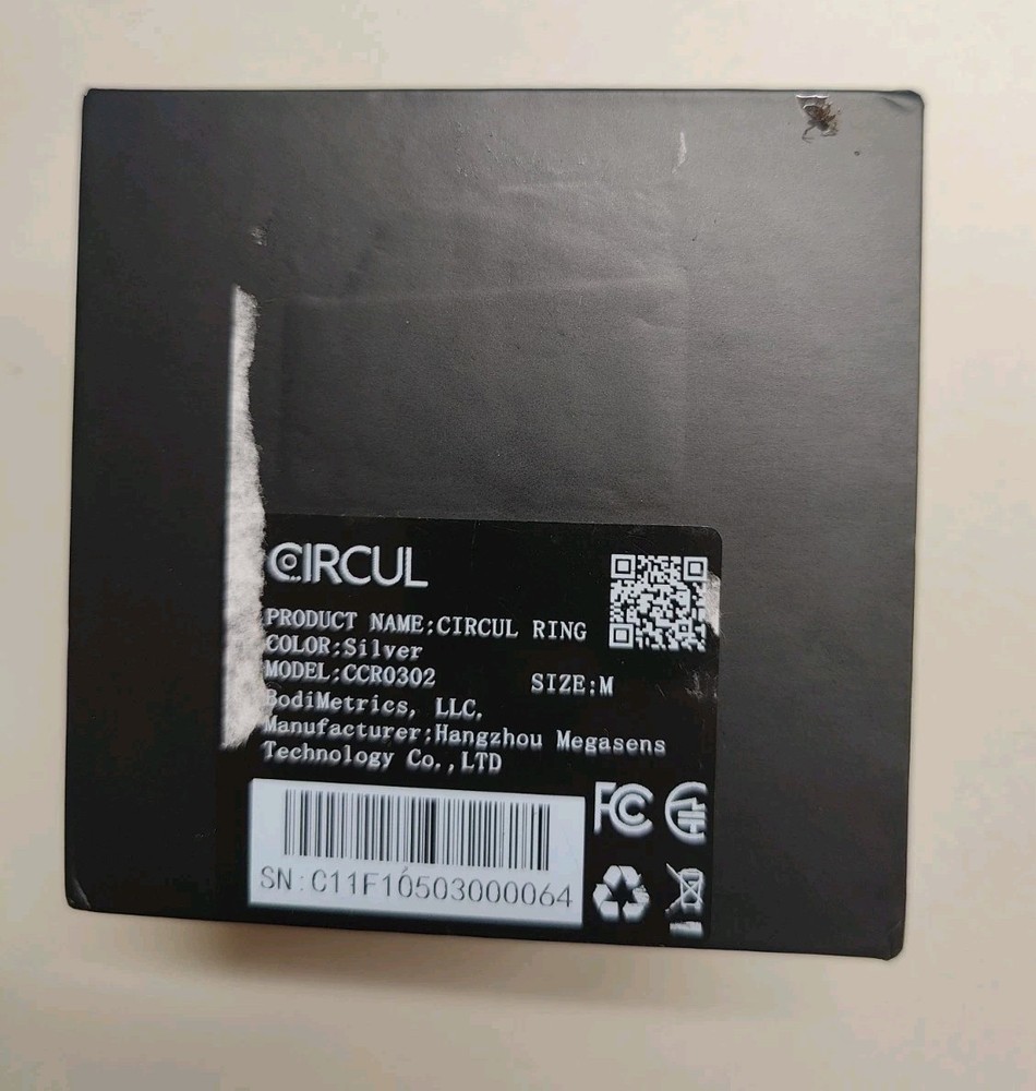 Circul Smart Ring Activity Sleep Blood Pressure Tracking Silver, Medium