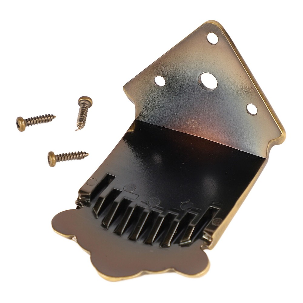 Metal Bronze 8-String Mandolin Tailpiece Feather Pattern Instrument Part