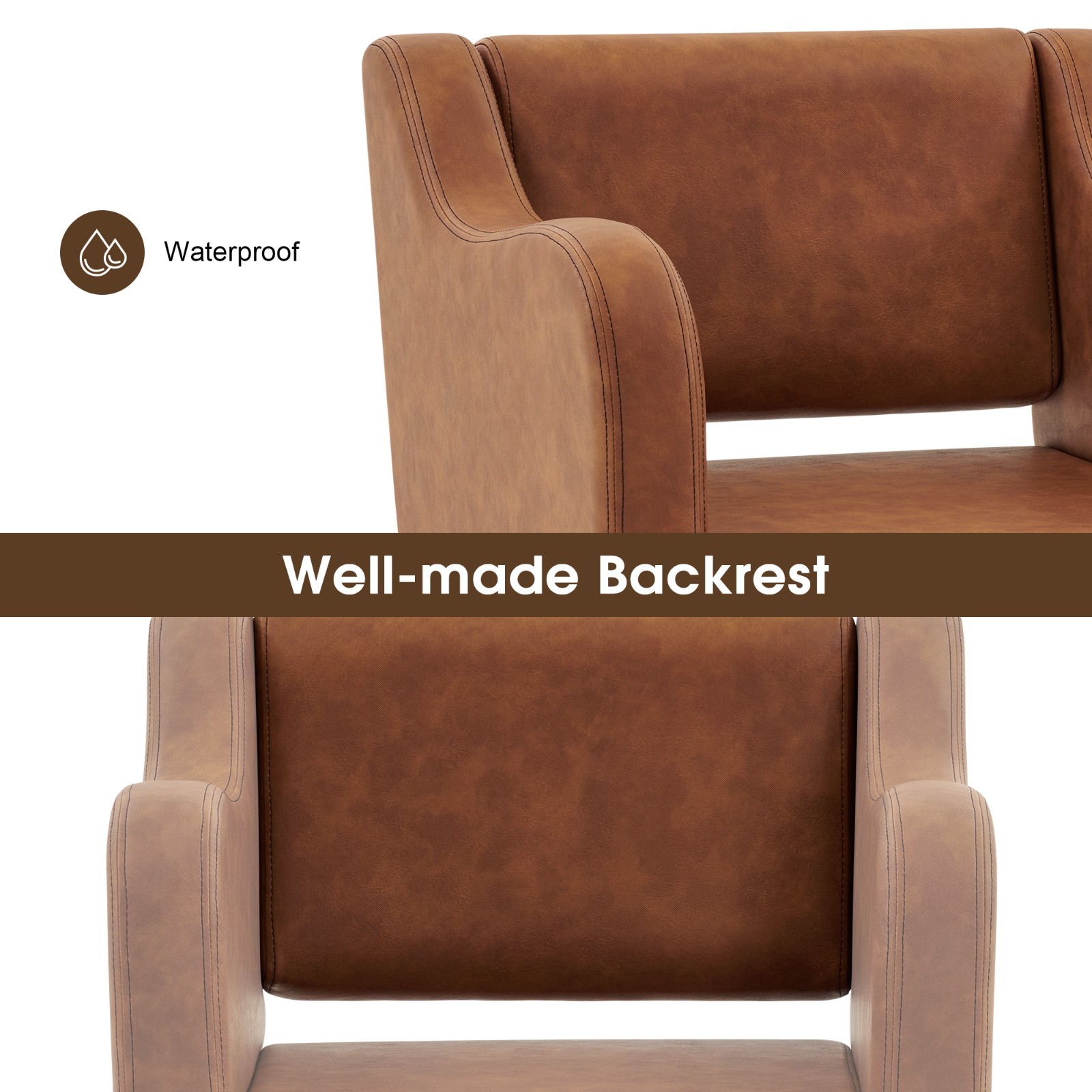 BarberPub Salon Chair for Hair Stylist, Hydraulic Barber Styling Chair Brown3802