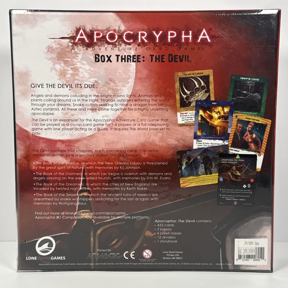 Apocrypha Adventure Card Game Expansion - Box Three: The Devil