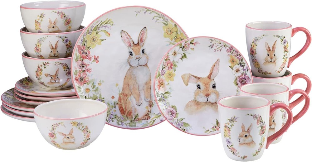 Certified International Easter Garden 16 pc Dinnerware Set, Multicolor