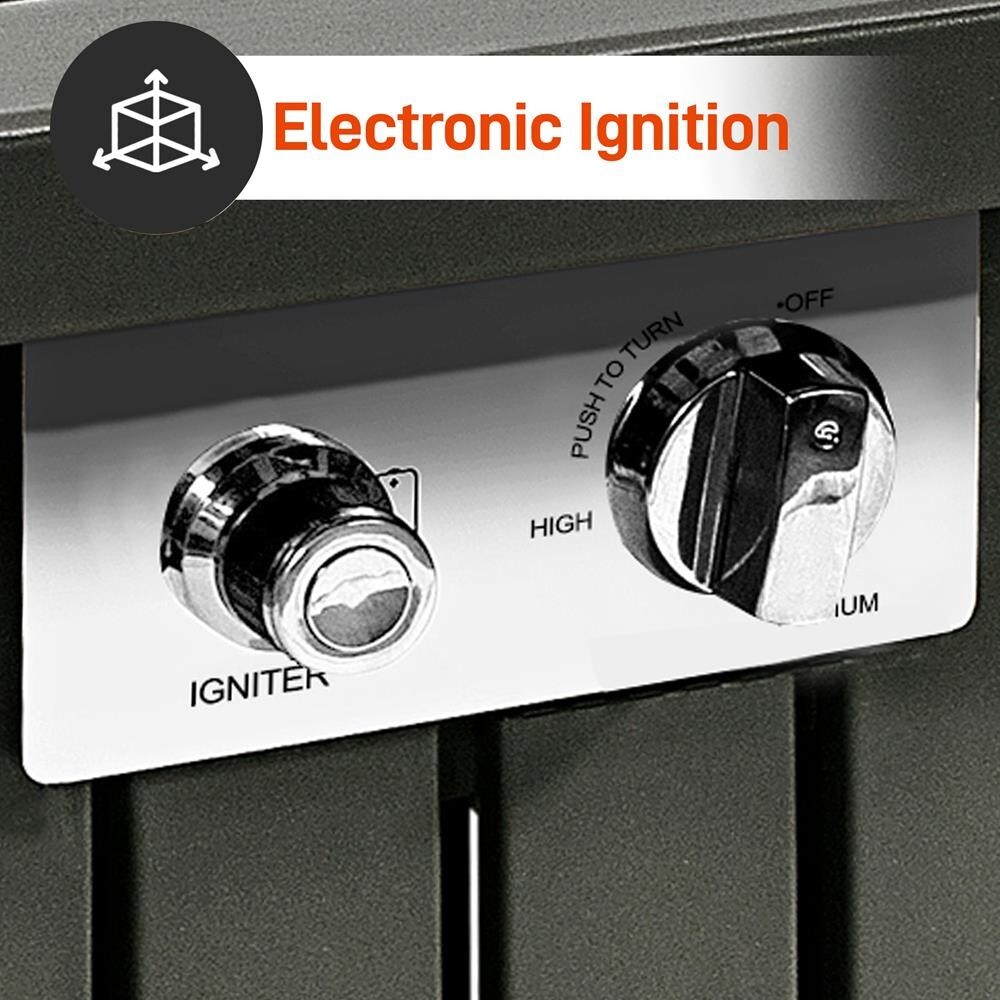 SereneLife Outdoor Gas Fire Pit Table- w/ Stainless Steel Lid and legs