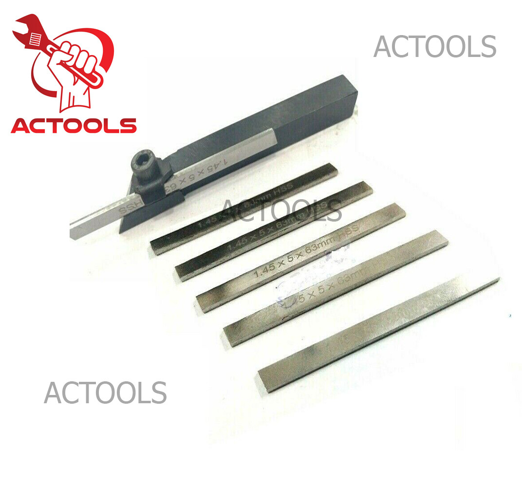 Small Mini Lathe Cut Off Parting Tool Holder 10mm With 6 Pcs M2 HSS Blade Of 5mm