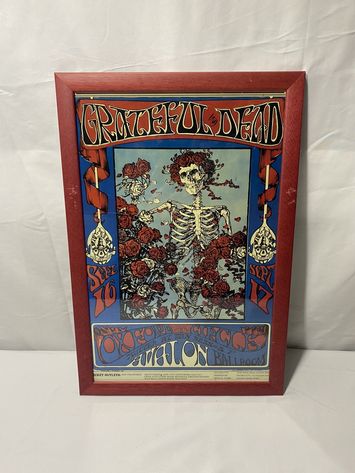 Grateful Dead 1990’s Reprint 17”x11” Concert Poster Framed