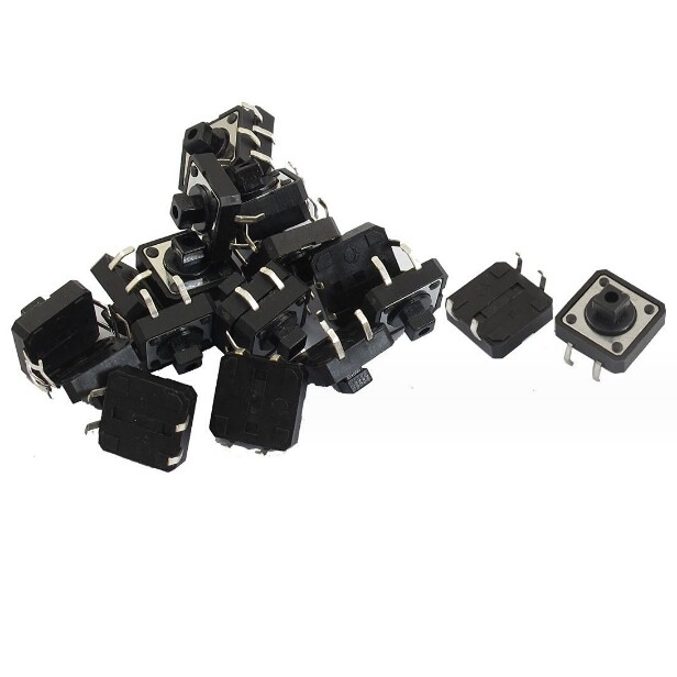 100pcs 12*12*7.3 tact switch B3F4055 light touch button square head with pillar