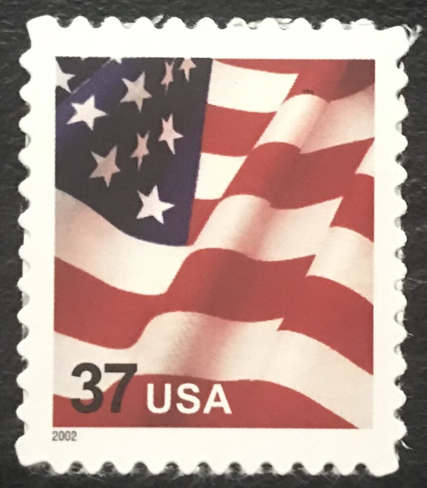 2002 Scott #3630 - 37¢ - FLAG - Small 2002 Date Single Stamp - Mint NH