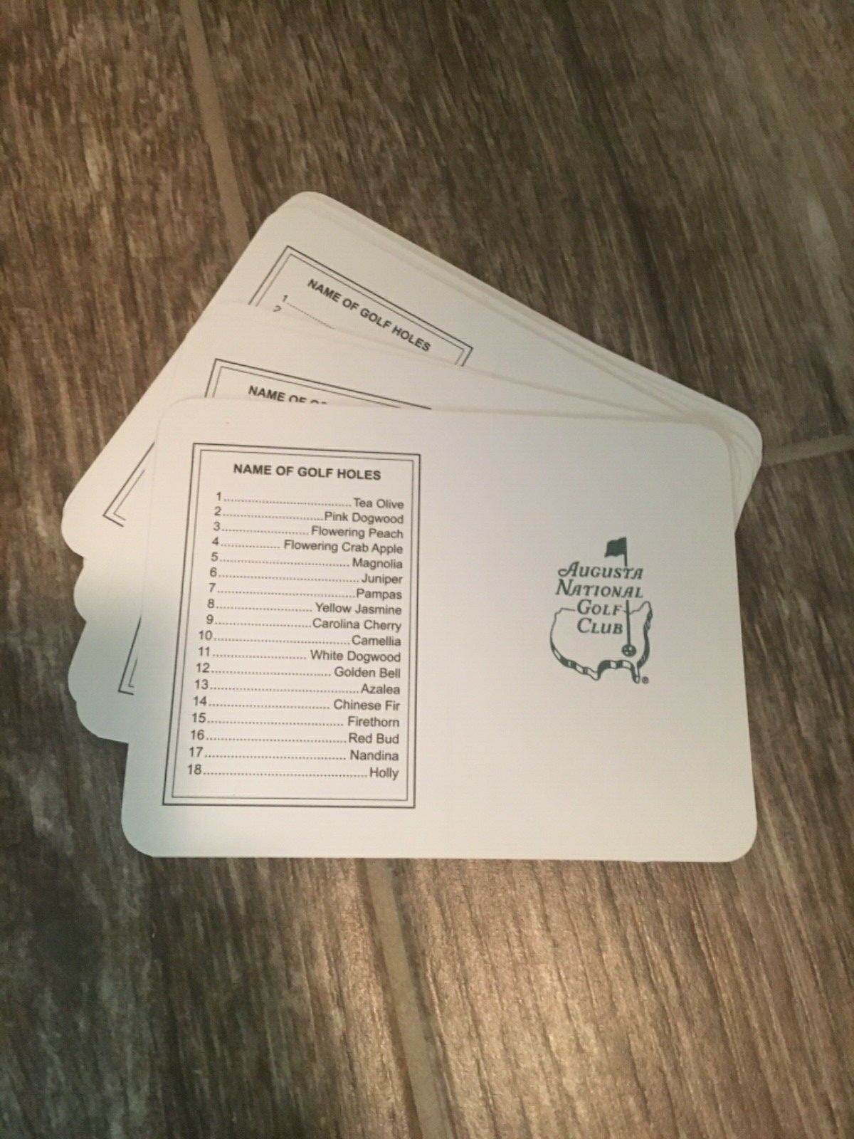 50 Augusta National Golf Club Scorecard Unsigned