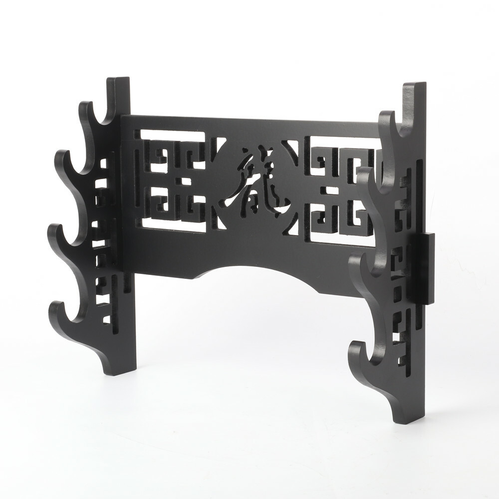 4 Tier Wall Mounted Sword Holder Display Stand Samurai Rack Hanger Bracket USA
