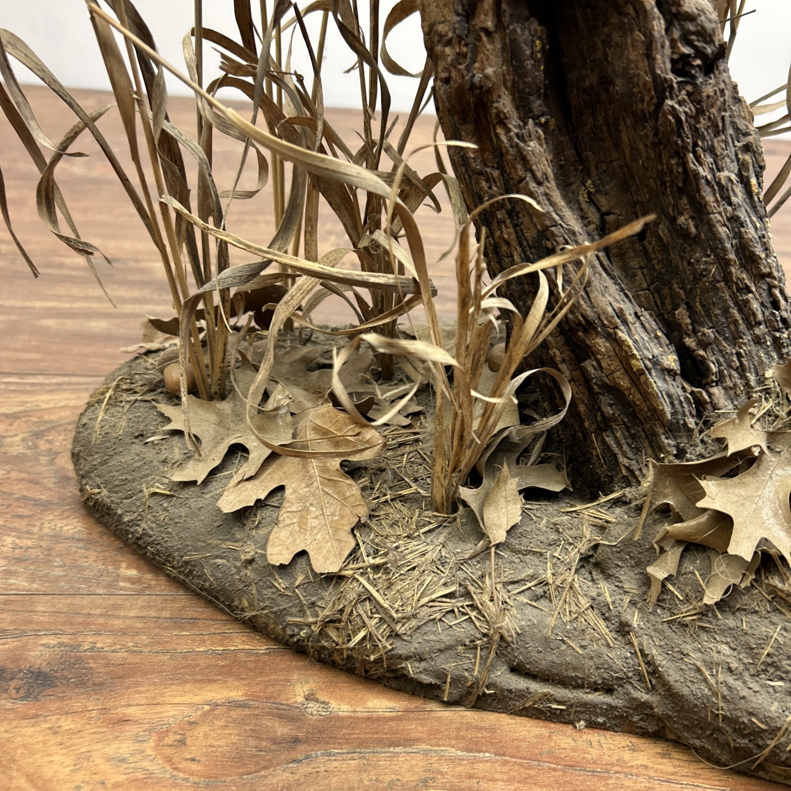 Ringneck Rooster Pheasant Taxidermy Standing Mount Habitat Base Foliage Wood