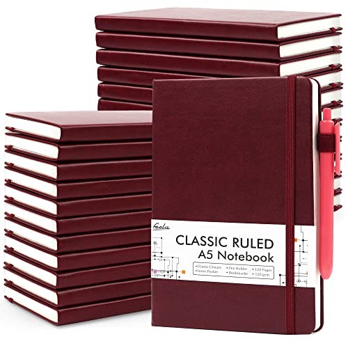 24 Pack Journal Notebook for Work, Business Notebook Bulk 24 Pack wine