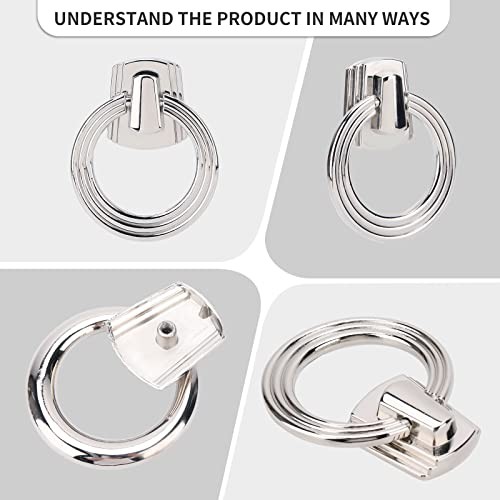 5 Packs Ring pulls,2.2" Footed Nickle Drawer pulls,Heavy Duty Ring Nickel