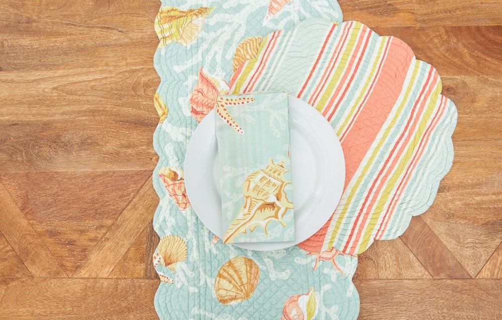 St. Martin Blue Table Runner 14" x 51"