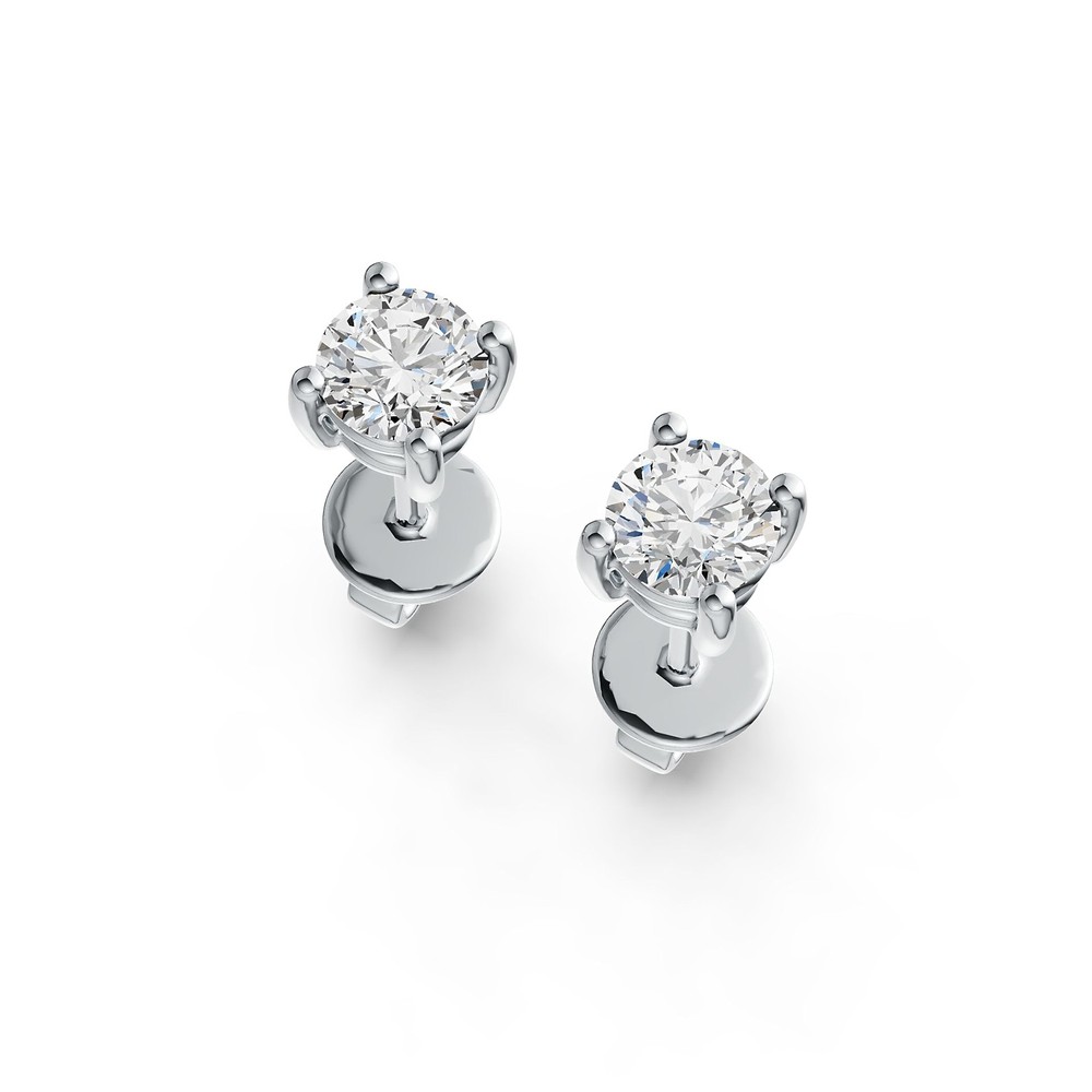 Sterling Silver Semi Mount Earrings Setting Round RD 4x4mm Stud