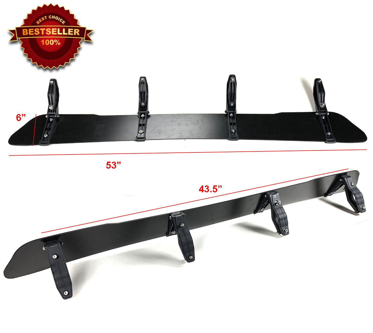 53"x6" Black Roof Rack Wind Faring Deflector For Cross Bar Basket Fit Ford Chevy