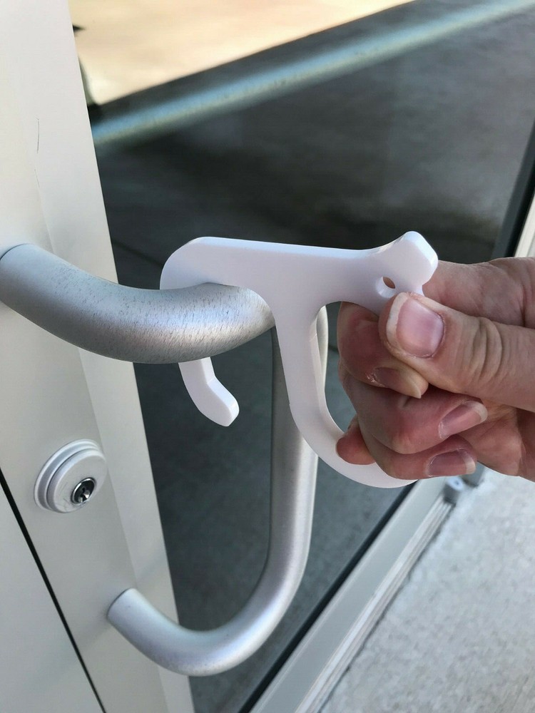 Touchless PPE Door Hook - White - Full sized