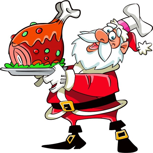 30 Custom Santa Serving Dinner Personalized Address Labels