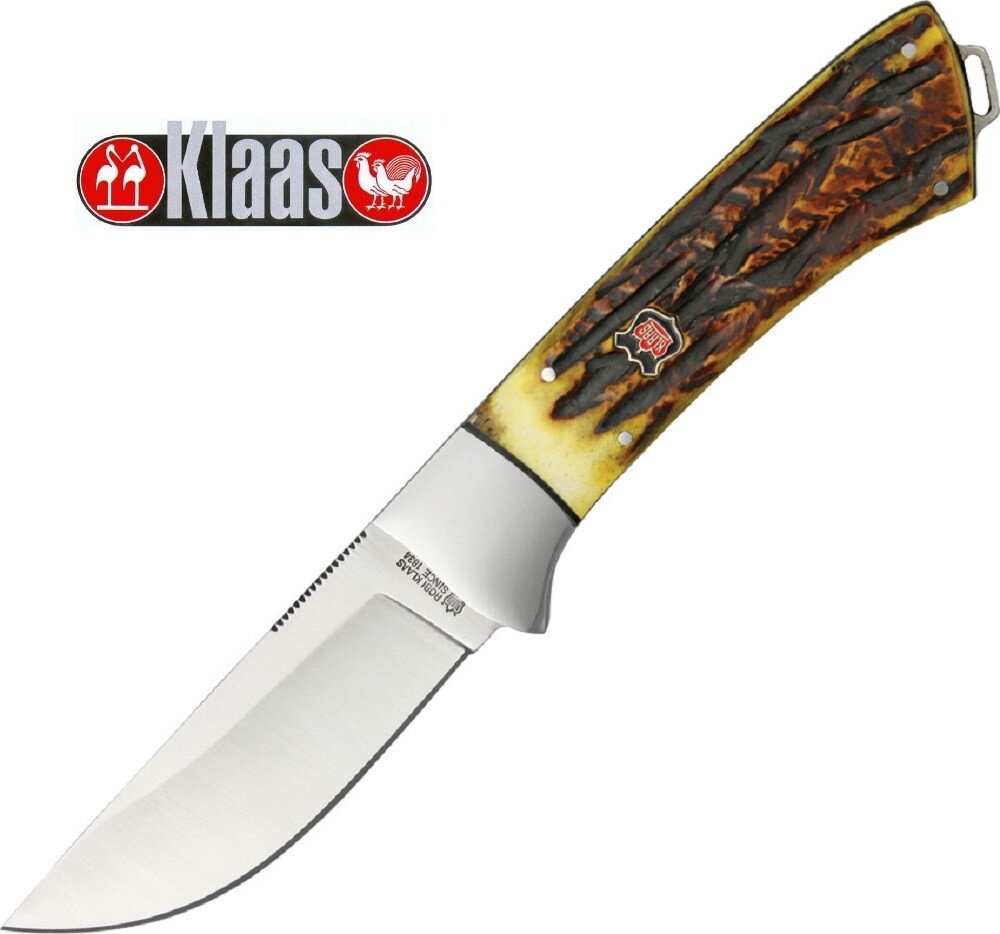 Klaas Bone Handle Custom Hunter - Fixed Blade Hunting Knife & Sheath