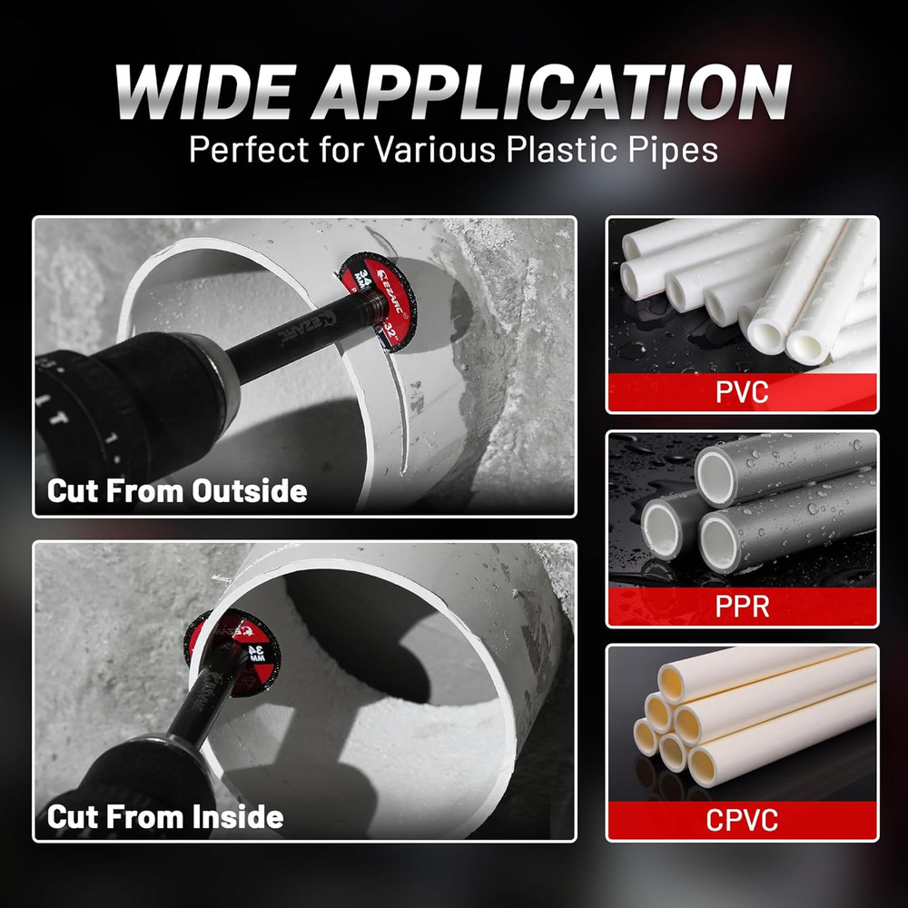 Inside Pipe Cutter PVC Pipe Pipe Cutter Replaceable Diamond Grit Blades 2-1/2"