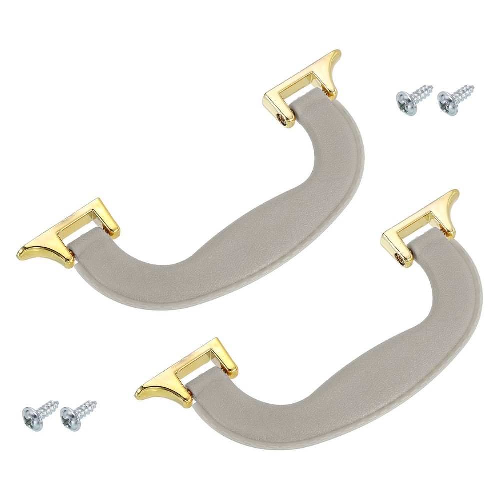 2Pcs Luggage Handle Plastic Pull Handle Grip Replacement with Screws Light Gray