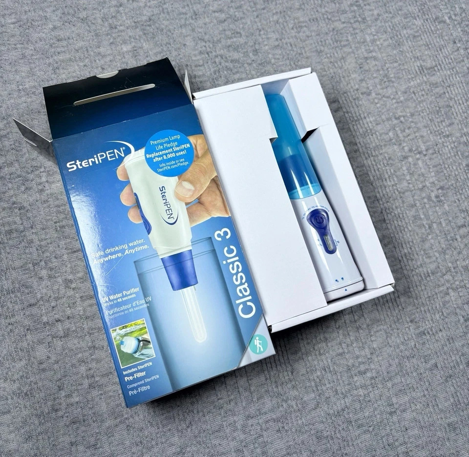 SteriPen Classic 3 Portable UV Water Purifier With Carrying Case New Open Box