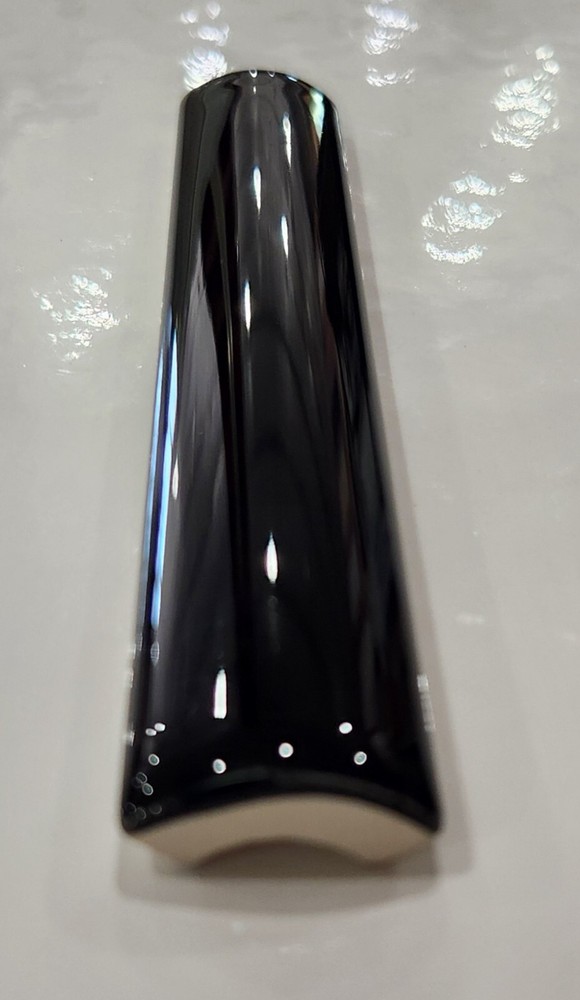 Glossy Black Quarter Round Ceramic Tile 1x6 Inch
