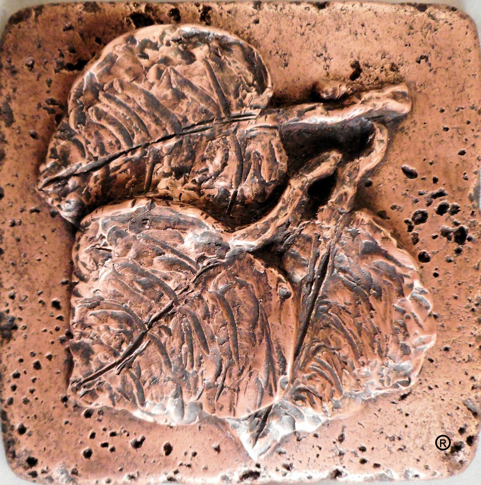 Copper 4"x4" Leaf #3 Wall Tile