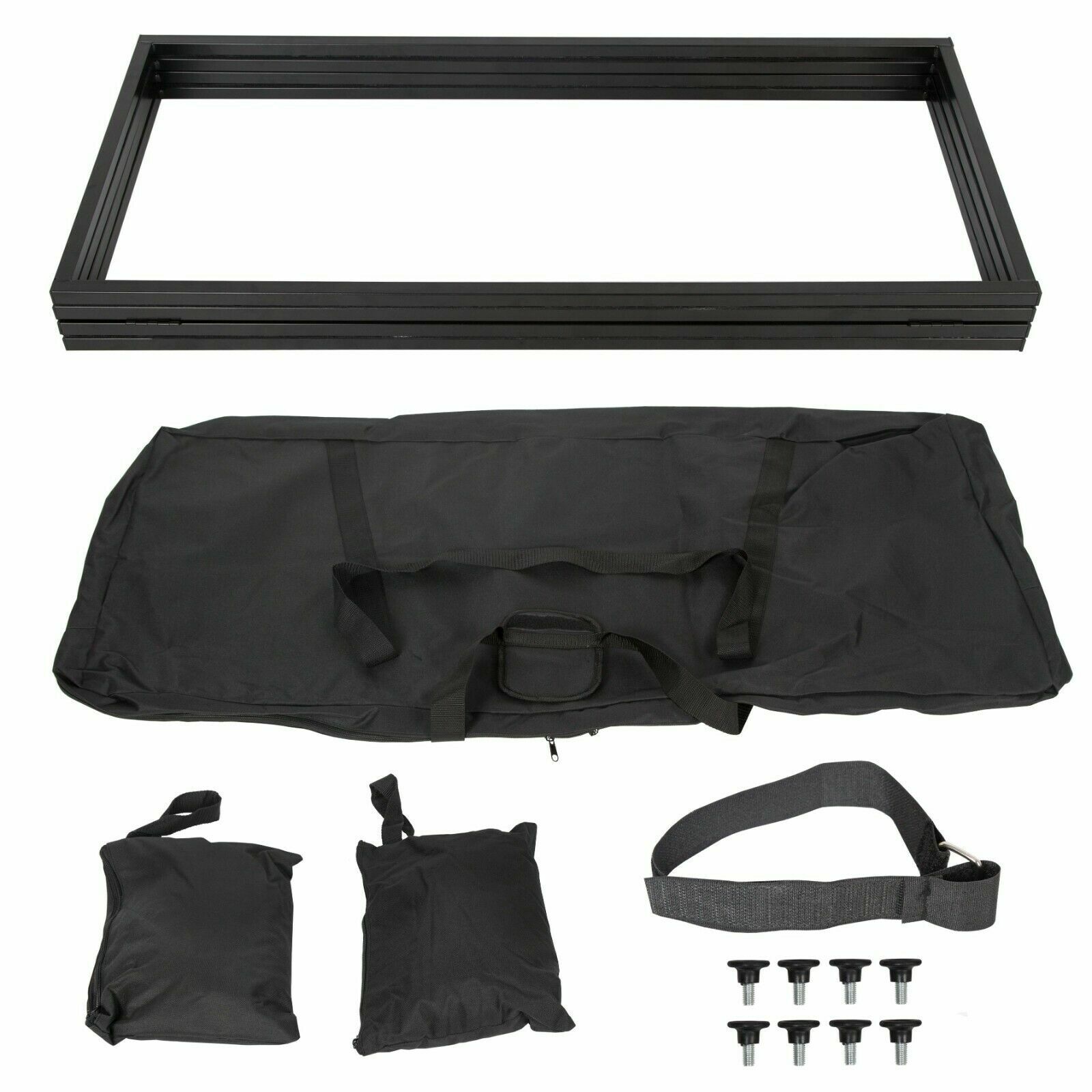 DJ Event Facade White/Black Scrim Metal Frame Booth +Travel Bag Case