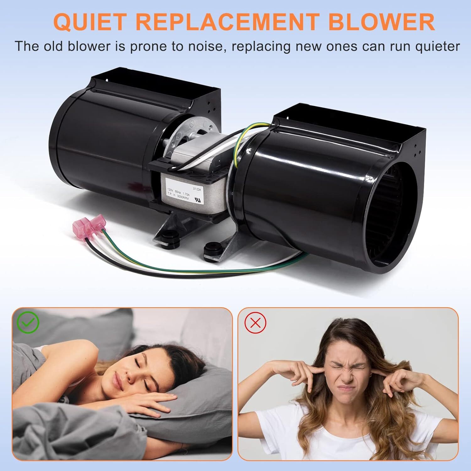 812-4900 Convection Blower Fan for Quadrafire 1200i Classic Bay Insert, Castile