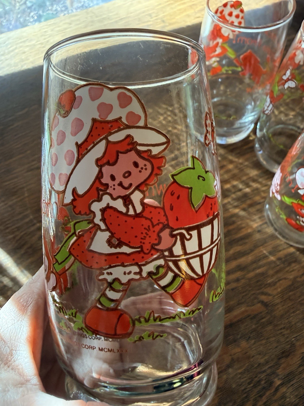 Set of 6 Vintage STRAWBERRY SHORTCAKE American Greetings 16oz Tumblers Glasses