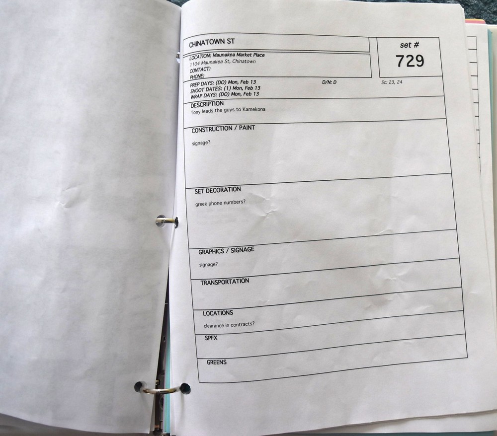 2012 Hawaii Five-O "Lekio" Original Script + Shooting Schedule
