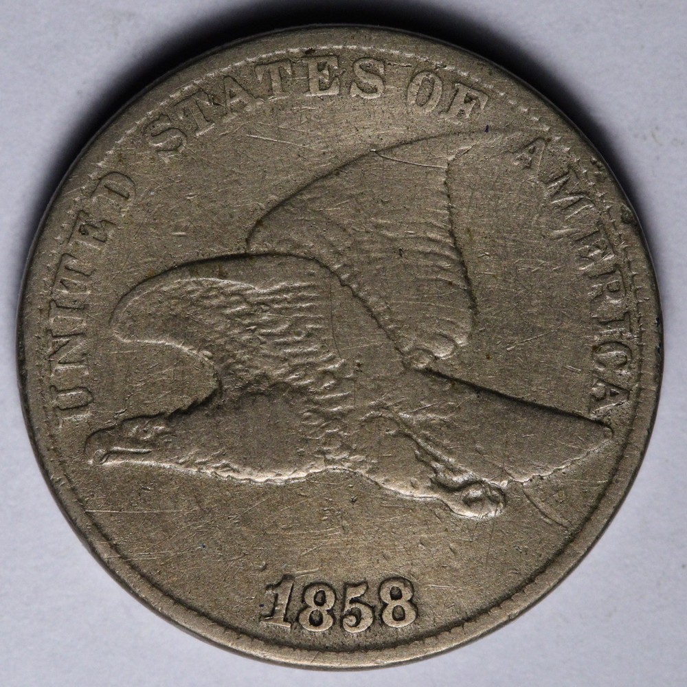 1858 LL Flying Eagle Cent Penny VF E118 STAMK