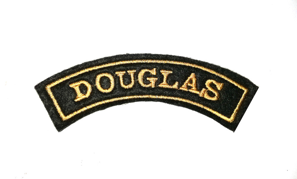 CLASSIC DOUGLAS EMBROIDERED CURVED MOTORCYCLE PATCH