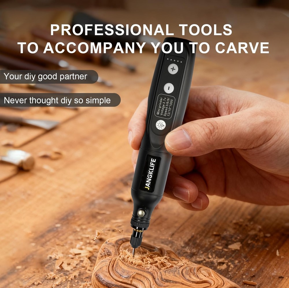 Mini Cordless Rotary Tool Kit, 5-speed Multi-purpose Engraving Tool, with LED...