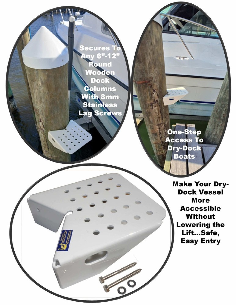 Pier/Dock Boating Assist Step - attaches to pier/dock column