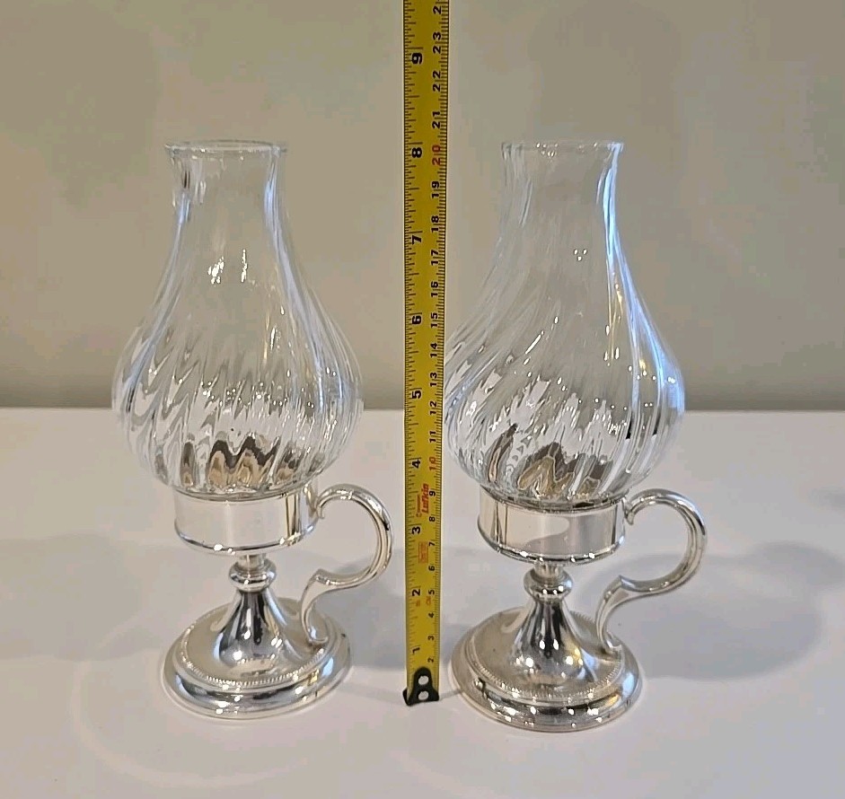 Pair of BMF e. p. Brass Silverplate Candlesticks West Germany Vintage