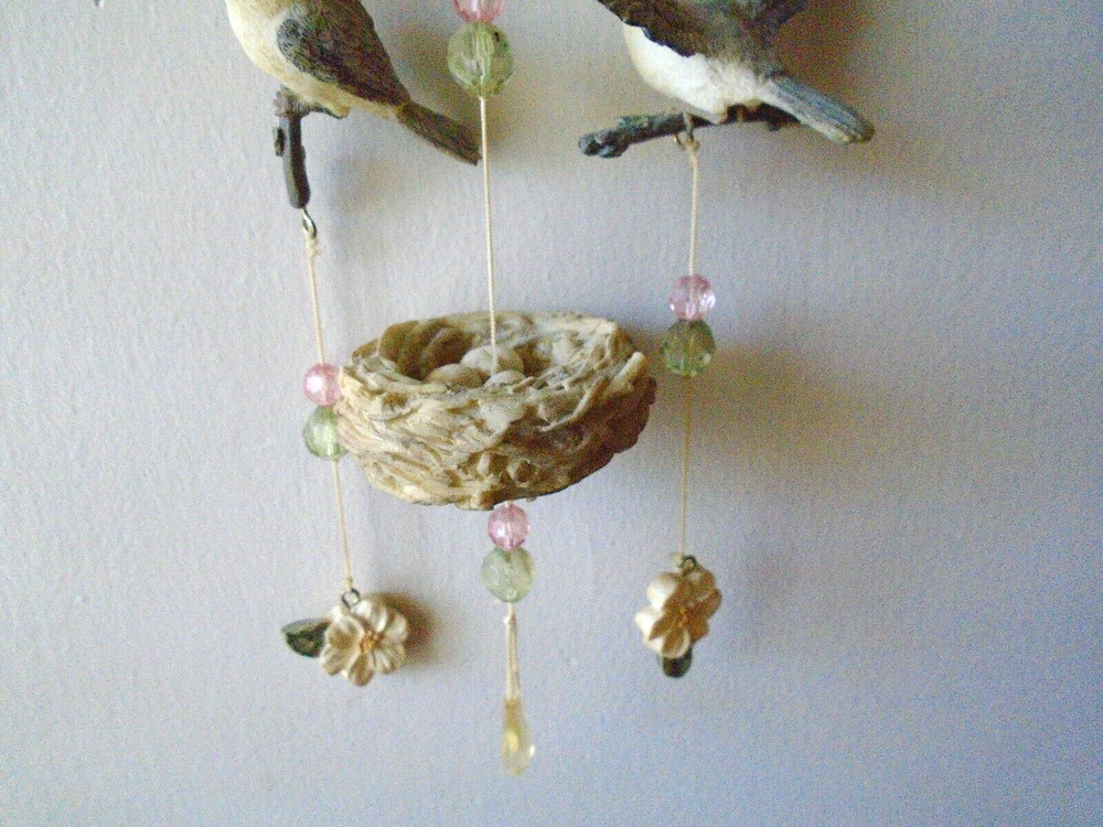 "Bless This Home" Ceramic Bird Wind Chime