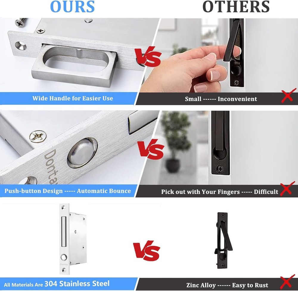 Dontay 1 Pocket Door Edge Pull Push Automatic Bounce Switch Hidden Pop-up