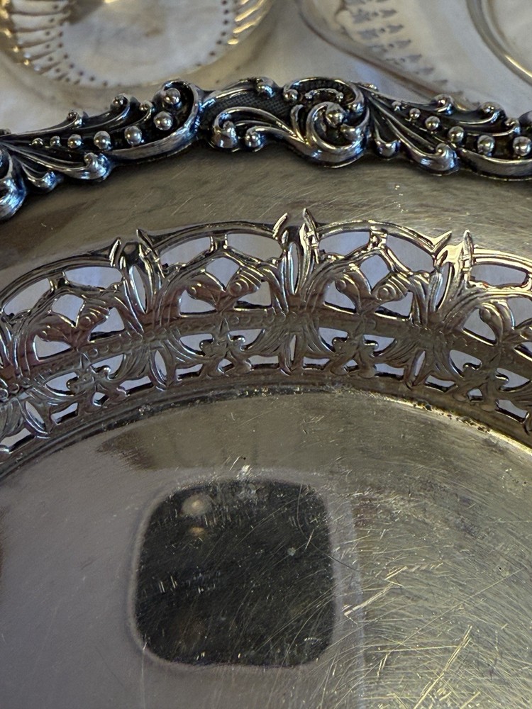 Silverplate trinket dish lot x5